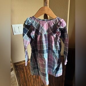 Ruffle Butts Girl Toddler 4T Purple and Blue Plaid Dress